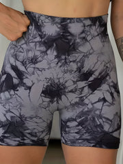 Tie Dye Seamless Yoga Shorts High Waist Butt Lifting