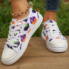 Halloween Print Skate Shoes Lightweight Breathable Low Top Sport Shoes
