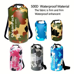 Waterproof Camo Bucket Bag with Shoulder Strap