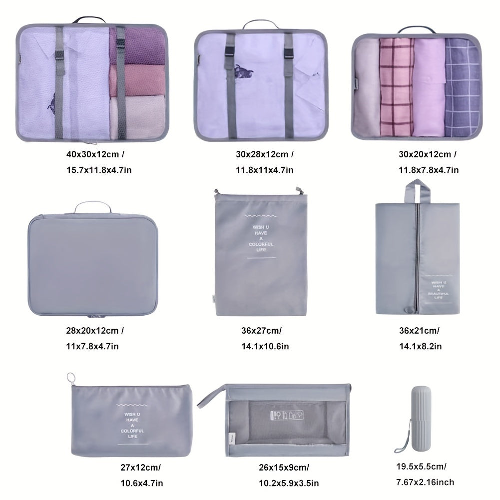 9 PCS Travel Luggage Bags Dustproof Clothes Bags