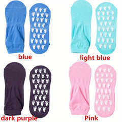 4 Pairs Silicone Non slip Socks Comfy & Breathable Women's Yoga Sports Stockings