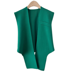 Green Elastic Wrap Vest Sleeveless Shawl for Women