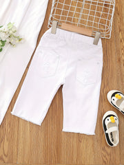 Boys Ripped Jeans Cropped Pants Loose Fit Spring Autumn Kids Clothes