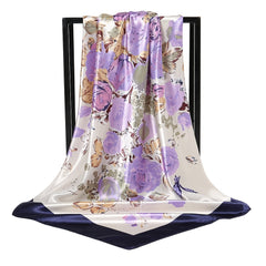 Women's Square Scarf Print Bandana Silk Neck Scarf Head Wraps Shawl