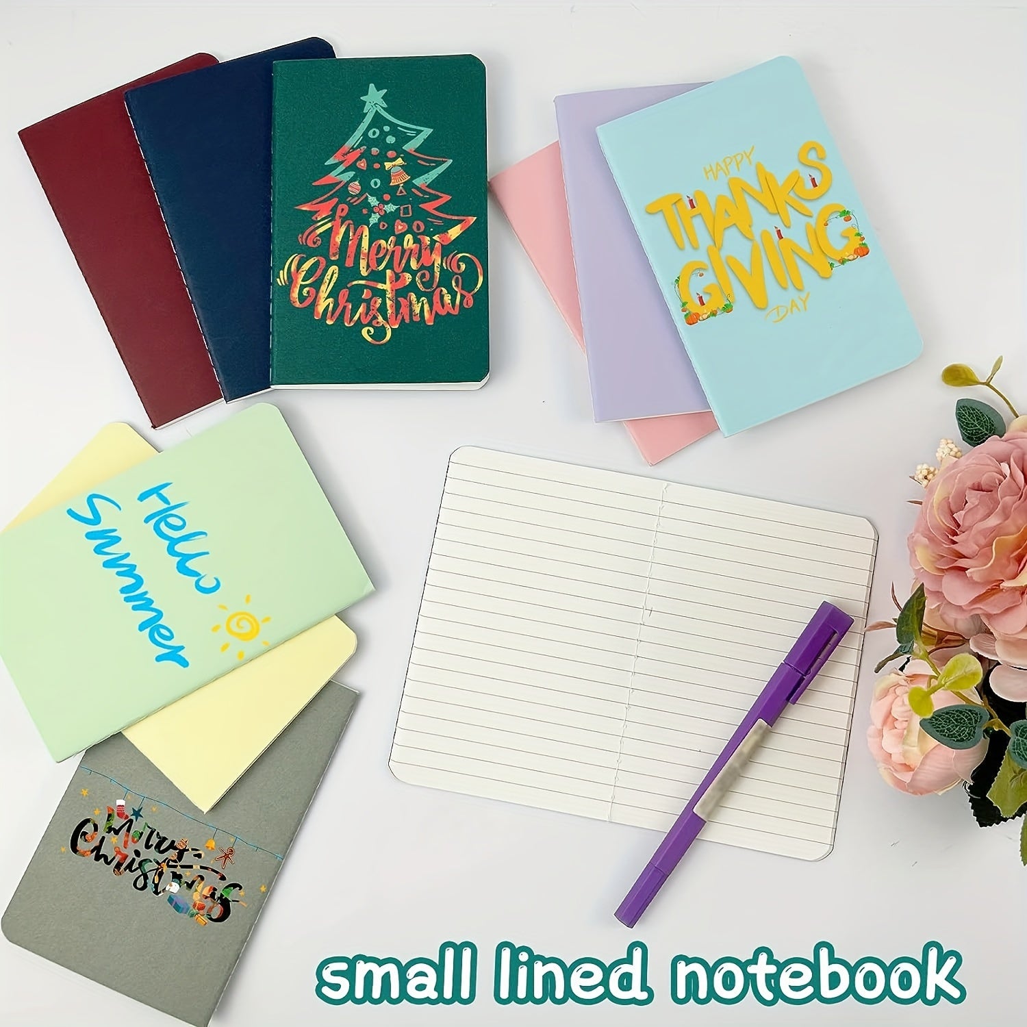 12 Pack Mini Notebooks 8.89x13 Mini Journals - Small Pocket Notebook Set