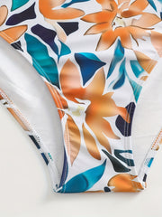 Floral Tankini Set Round Neck Swimsuit 2 Piece