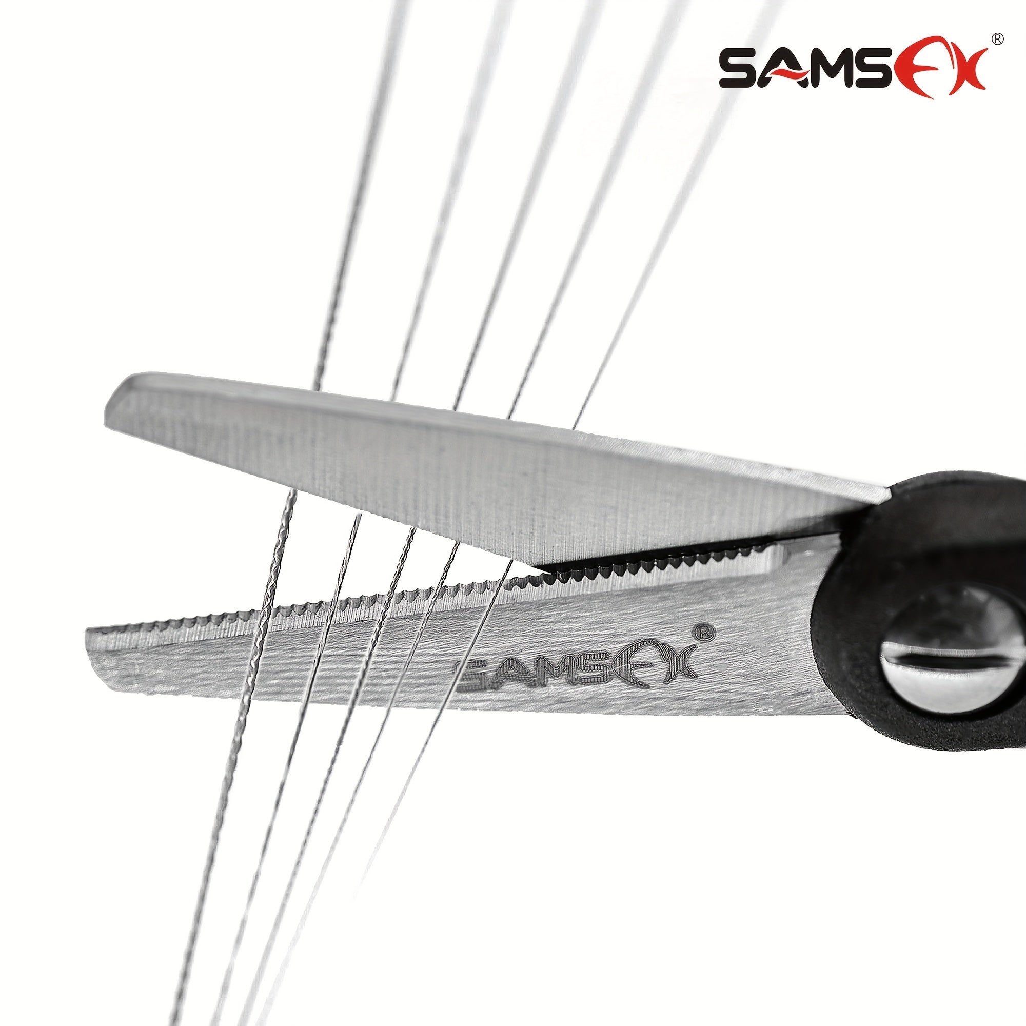 SAMSFX Retractable Lanyard Fishing Scissors with Hook Sharpeners
