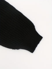 Solid Lantern Sleeve Cold Shoulder Jumper