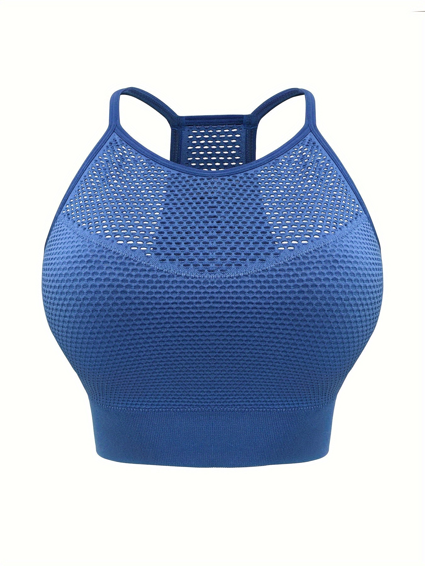 Sports Bra Women's Plus Solid Round Neck Medium Stretch Bra