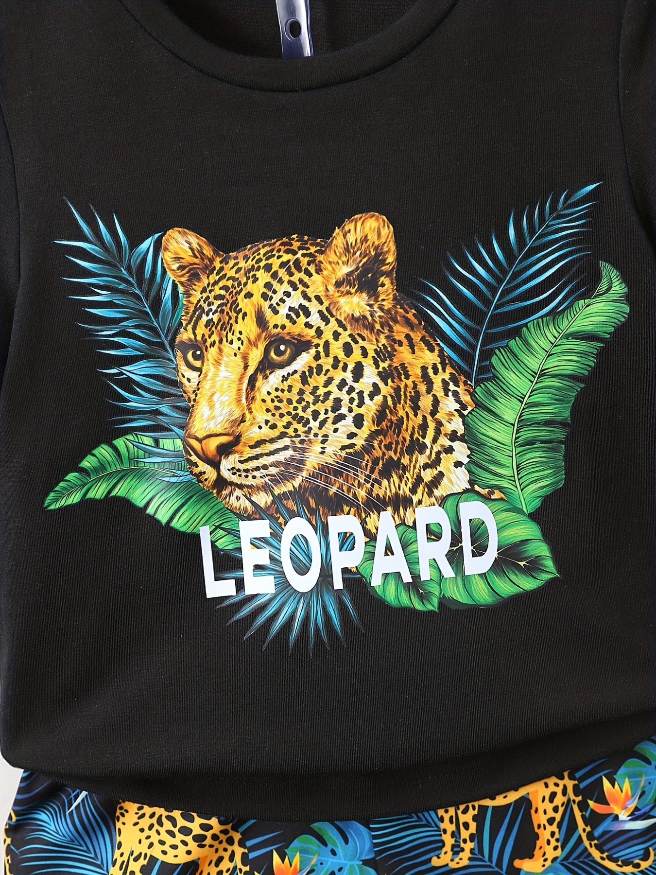 Leopard Print T Shirt And Shorts Set for Kids