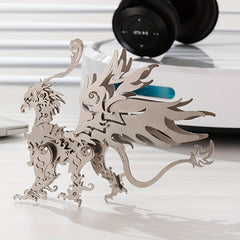 MOKR 3D Metal Dragon Puzzle Educational DIY Jigsaw Model in Silver Green Gold