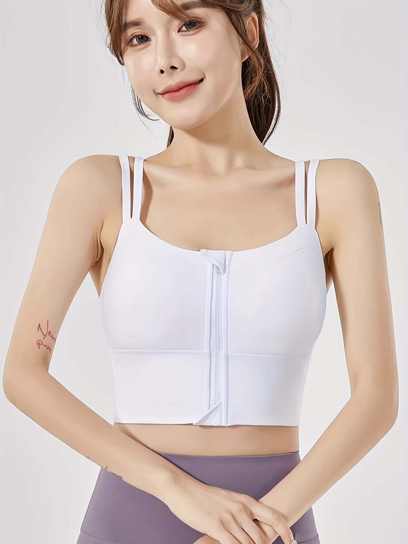 Shockproof Front Zipper Sports Bra Beauty Back Running Bra