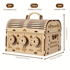 3D Wooden Puzzle DIY Treasure Box Model Building Kits