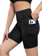 Women's Quick Dry Yoga Shorts with High Waist & Pockets