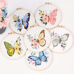 Embroidery Starter Kit for Adults - Butterfly Pattern - DIY Cross Stitch