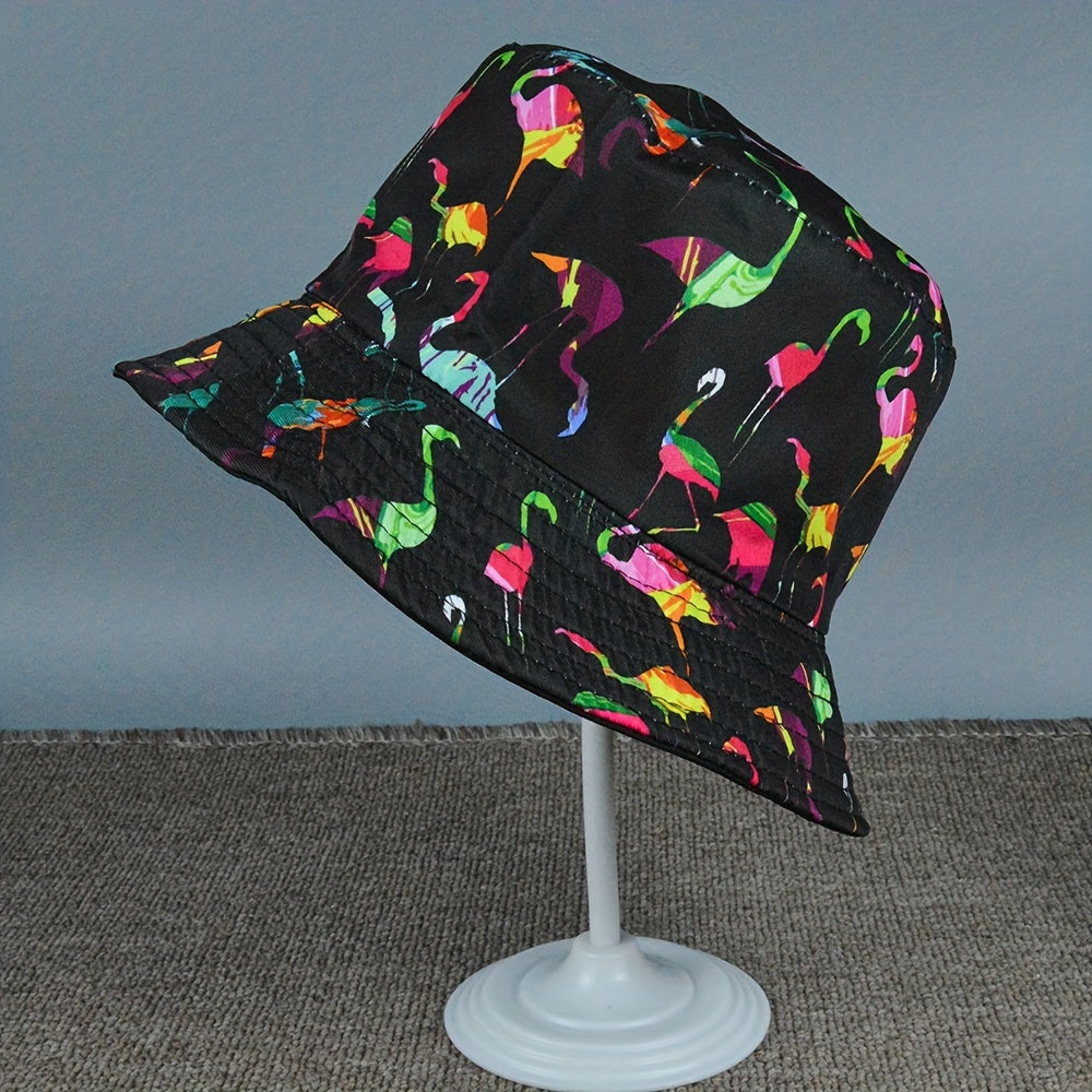 Flamingo Print Bucket Hat Sun Protection Hat