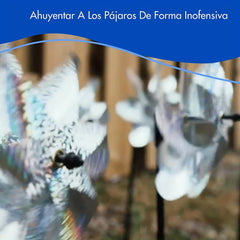 Yellow Holographic Pinwheels for Humane Bird Repellent