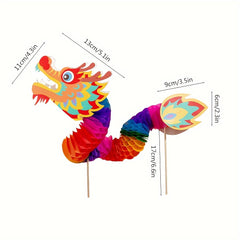 8pcs DIY Paper Dragon Dance Materials Set