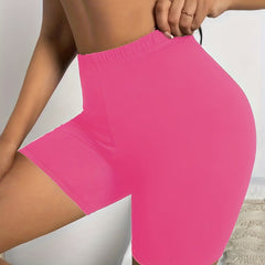 High Rise Stretch Skinny Biker Shorts