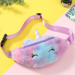 Plush Unicorn Waist Bag Cartoon Shoulder Messenger Bag