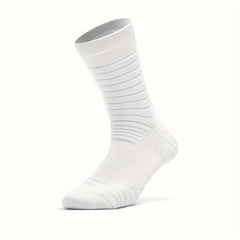 Men's Athletic Mid Crew Sport Socks Non Slip Nylon Blend Breathable Socks