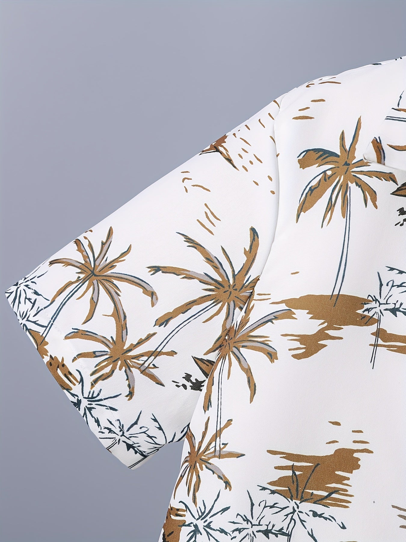 Coconut Tree Boys Full Print Casual Shirt Summer Outdoor