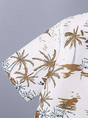 Coconut Tree Boys Full Print Casual Shirt Summer Outdoor