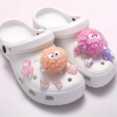 12pcs Set 3D Pink Purple Sandals Slippers Shoe Charms Women Girls