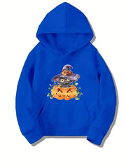 Kitty Witch Pattern Smart Hoodie For Girls