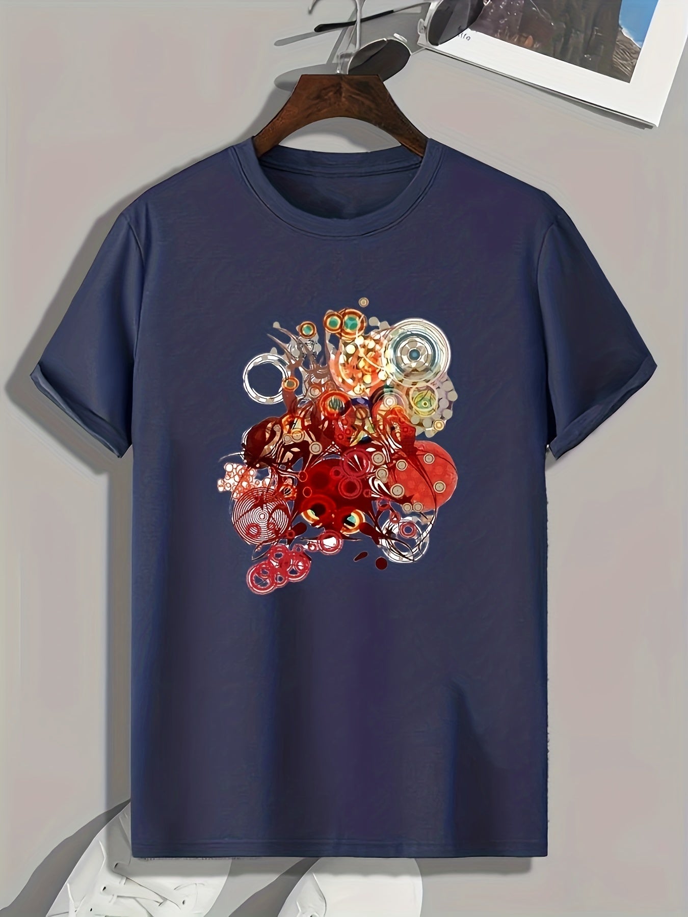 Abstract Pattern Print Men's Graphic T shirt for Summer