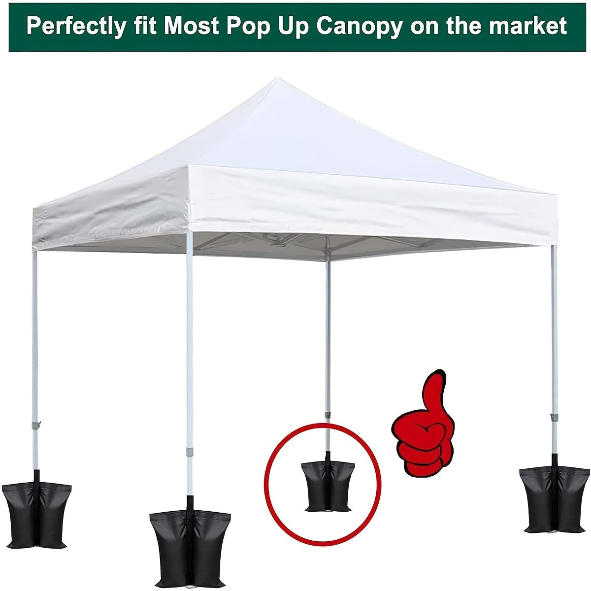 4pcs Counterweight Sandbags Canopy Umbrella Base Anti Collapse Tent Fixed Sandba