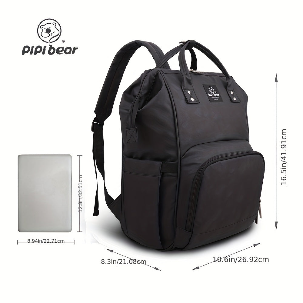 Multifunctional Mommy Backpack with Leather Film for Outings