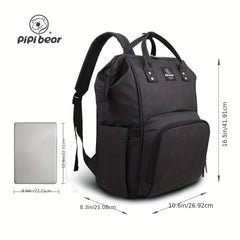 Multifunctional Mommy Backpack with Leather Film for Outings