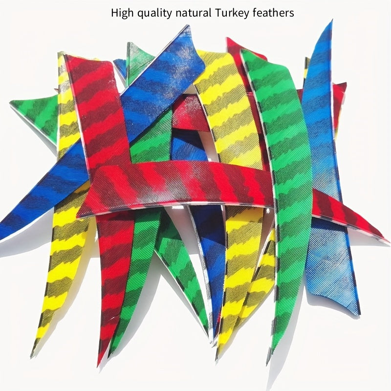 50pcs Archery Arrow Feathers 10 Turkey Fletches Right Wing DIY Accessories