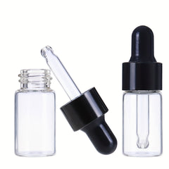 6pcs Glass Mini Dropper Bottles Essential Sample Vial Caps Tiny Perfume Jars