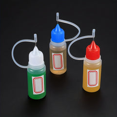 Lab Dispensing Needle Tip Bottle W/ 4 Funnels Multicolor Lids