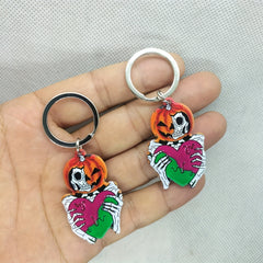 Acrylic Halloween Pumpkin Ghost Keychain Handbag Pendant