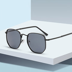Multicolor Men's Metal Polarized Sunglasses with Zipper Case