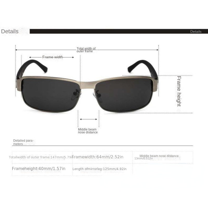 Men's Polarized Square Sunglasses UV Protection