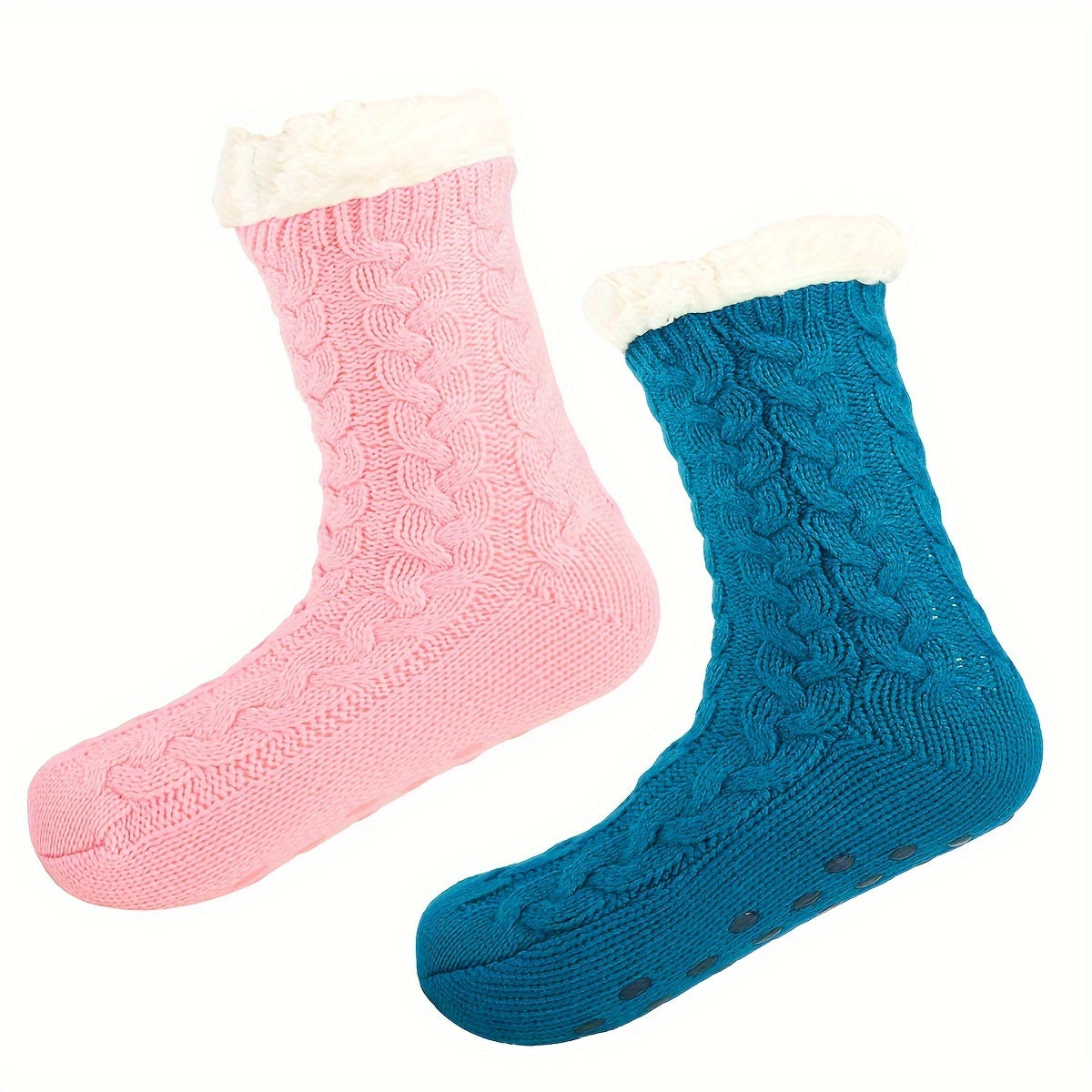 Fuzzy Socks For Men Thickened Warm Soft Gripper Fleece Lined Slipper Socks