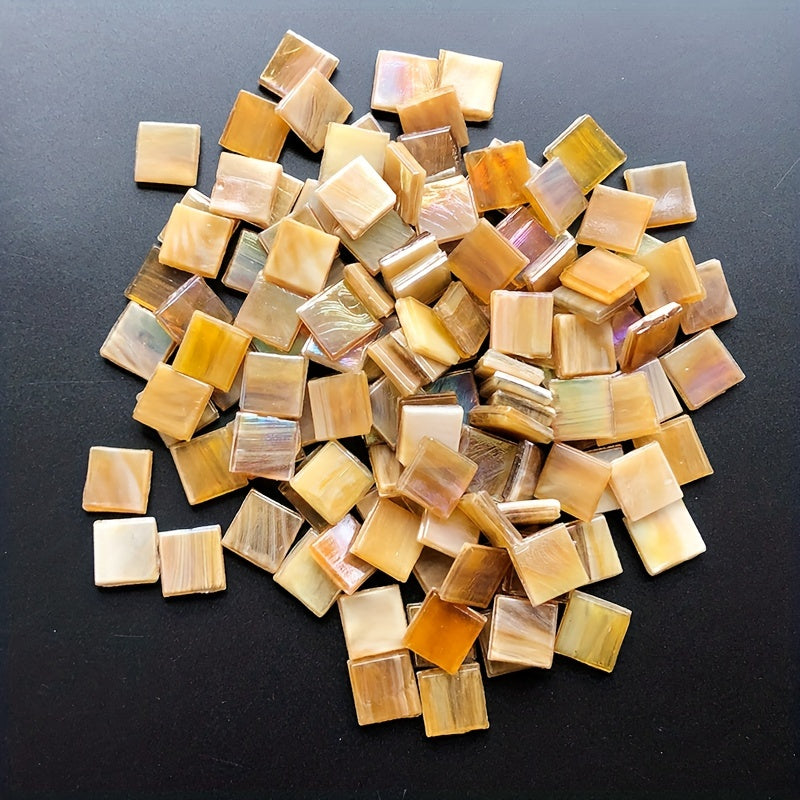 50pcs Light Brown Hot Melt Ice Jade Mosaic DIY Decoration Art