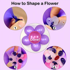 Balloon Wreath Kit 28pcs with Knotting Tool, Adhesive Stickers, Clips