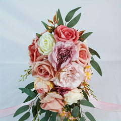 Romantic Bridal Bouquet for Outdoor Wedding with Artificial Flowers