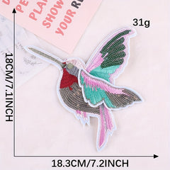 3pcs Sequin Bird Embroidery Iron-on Cloth Stickers For Girls