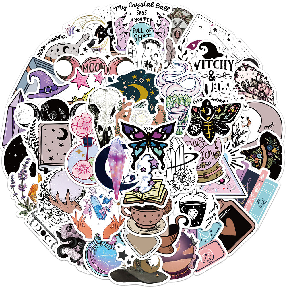 50pcs Cartoon Waterproof Personality Astrology Tarot Gothic Stickers