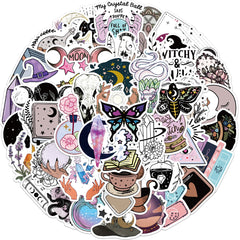 50pcs Cartoon Waterproof Personality Astrology Tarot Gothic Stickers