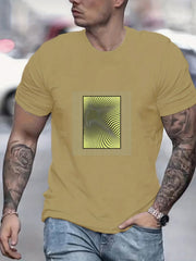 Optical Illusion Men's Graphic Crew Neck Active T shirt