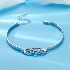 Granddaughter Infinity Symbol Bangle Bracelet with Cubic Zirconia