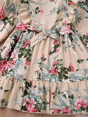 Flower Print Long Sleeve Dress