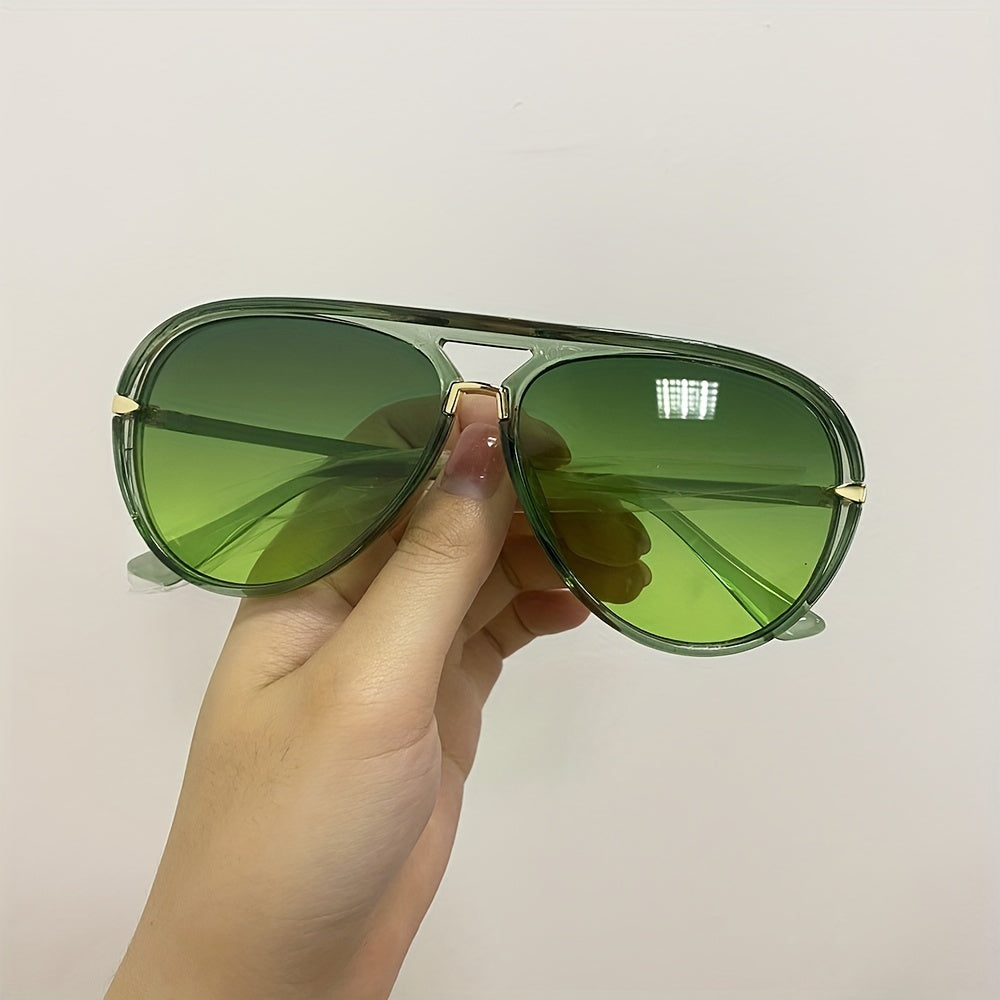 Casual Aviator Sunglasses Gradient Jelly Frame UV400